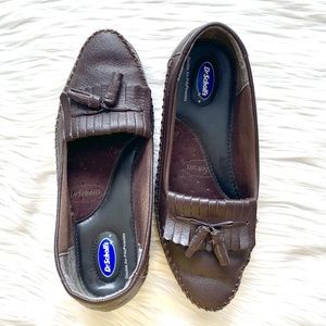 Dr. Scholl’s Tassel Slip On Loafers 6.5 Brown Leather